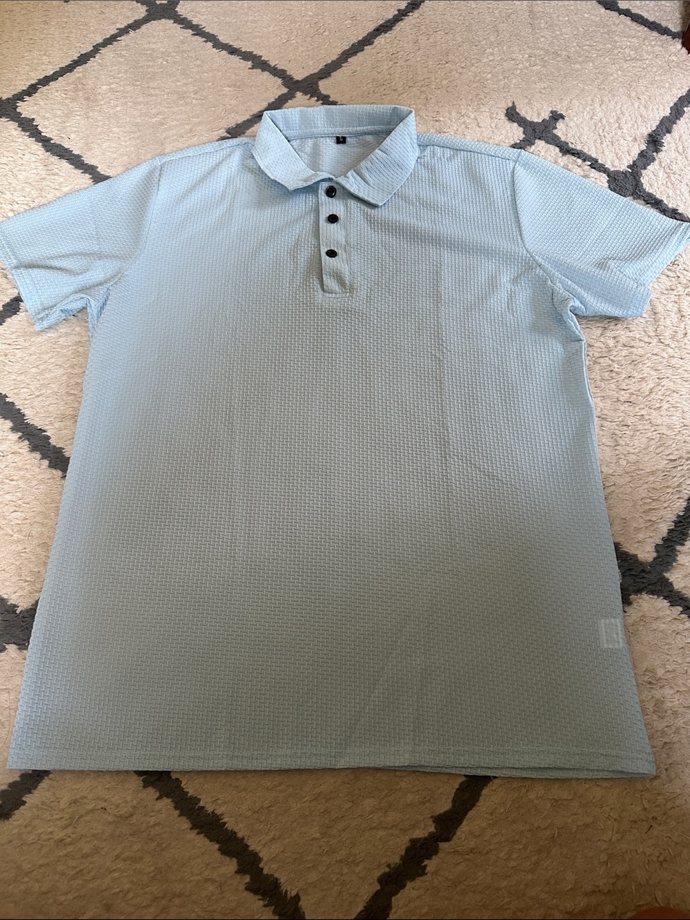 Men’s Ultra Comfortable Polo Shirt in Coastal Blue. 100% Polyester